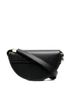 Patou Leather Shoulder Bag With Adjustable Strap In Black