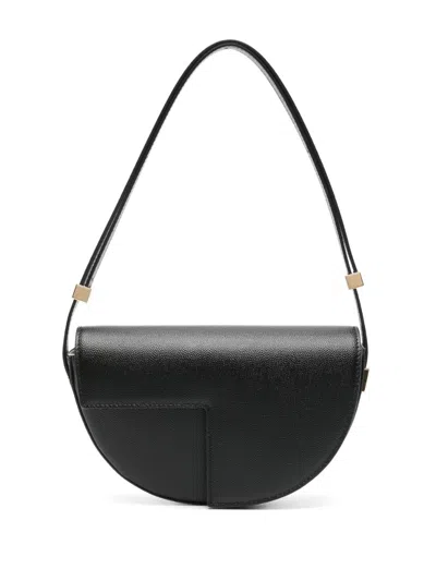 PATOU BLACK LE PETIT PATOU LEATHER SHOULDER BAG