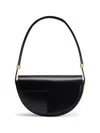 Patou Leather Shoulder Bag In Black