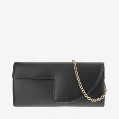 Patou Black Leather Clutch
