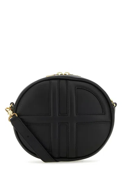 Patou Calf Leather Le Jp Crossbody Bag In Black