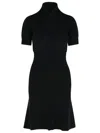 Patou Scarf Draped Knit Dress In Black