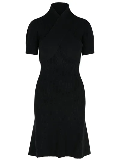 Patou Scarf Draped Knit Dress In Black