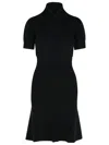 PATOU BLACK MERINO WOOL BLEND DRESS