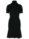 Patou Scarf Draped Knit Dress In Black