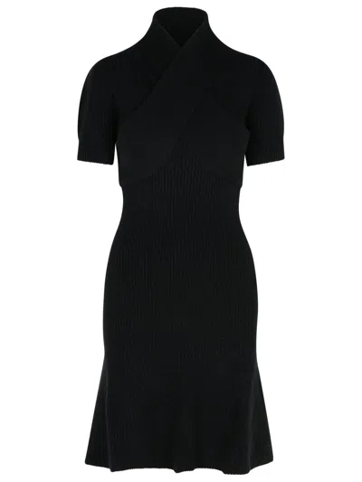 Patou Scarf Draped Knit Dress In Black