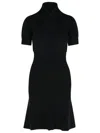 Patou Scarf Draped Knit Dress In Black