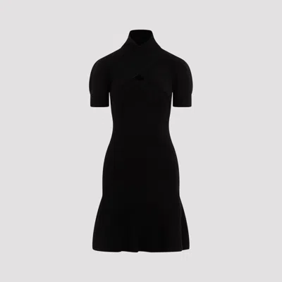 Patou Scarf Draped Knit Dress In Black