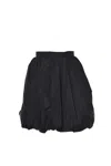 Patou Black Nylon Flared Generous Skirt