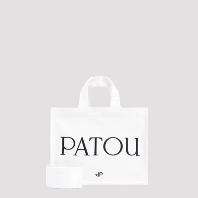 Patou Small Logo Tote In White