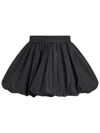 Patou Black Solid Balloon Mini Skirt In Black