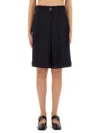 Patou Black Solid Shorts In Multi