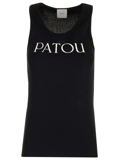 Patou Black Tank Top With Logo