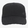 Patou Black Textured Tweed Baseball Cap In Black