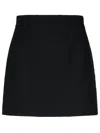 Patou High-rise Cotton-blend Tweed Miniskirt In Black