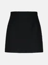 Patou Black Virgin Wool Blend Miniskirt In Black