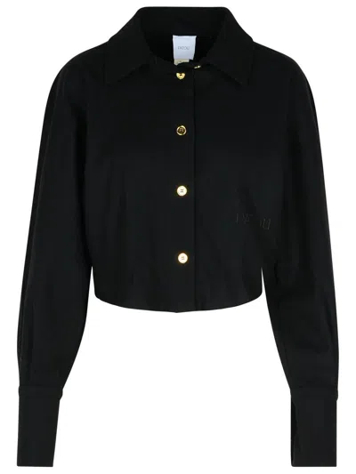 PATOU PATOU BLACK VIRGIN WOOL BLEND SHIRT