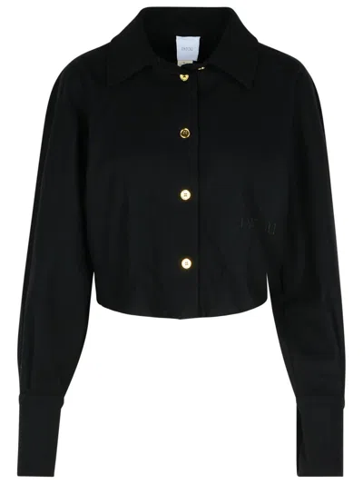 PATOU PATOU BLACK VIRGIN WOOL BLEND SHIRT