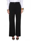 Patou Wide Leg High Waist Trousers With Belt Loops In Black