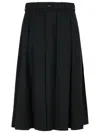 Patou Wool Skirt With A-line Silhouette And Side Pockets In Black
