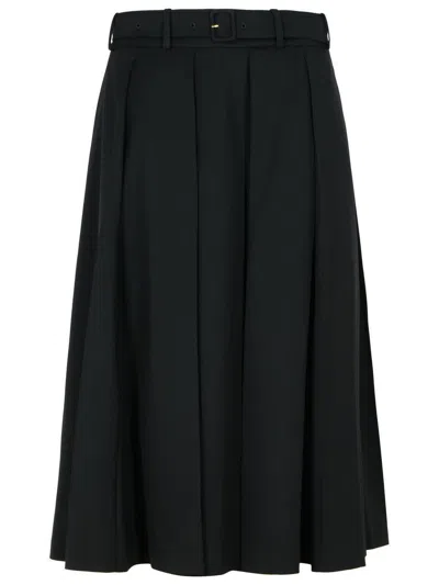 PATOU PATOU BLACK VIRGIN WOOL SKIRT