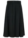 Patou Wool Skirt With A-line Silhouette And Side Pockets In Black
