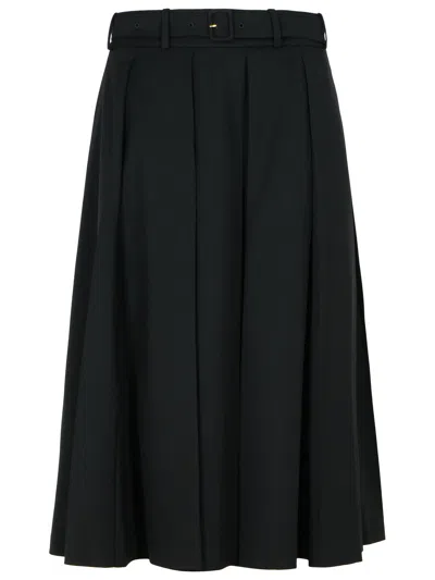 PATOU BLACK VIRGIN WOOL SKIRT