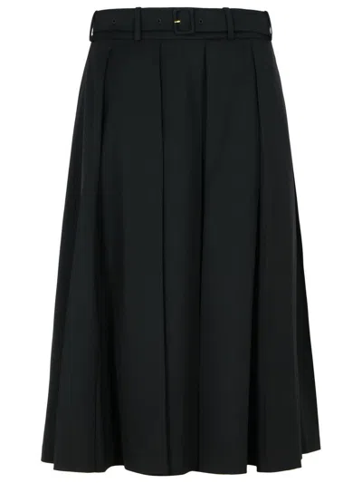 PATOU PATOU BLACK VIRGIN WOOL SKIRT