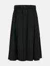 Patou Wool Skirt With A-line Silhouette And Side Pockets In Black
