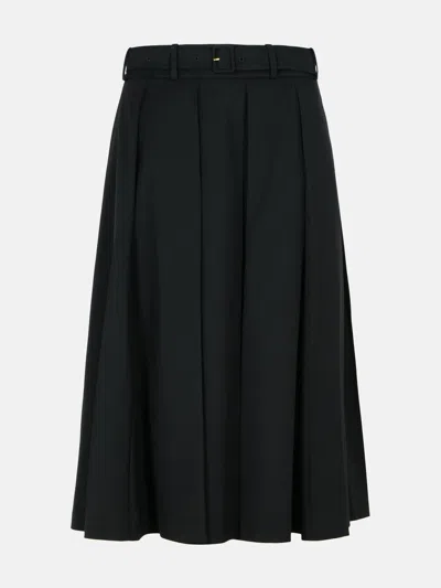 PATOU BLACK VIRGIN WOOL SKIRT