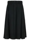 Patou Wool Skirt With A-line Silhouette And Side Pockets In Black