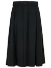 Patou Wool Skirt With A-line Silhouette And Side Pockets In Black