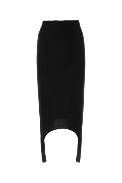 PATOU BLACK VISCOSE BLEND SKIRT