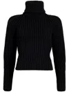 Patou Roll-neck Wool Jumper In Black