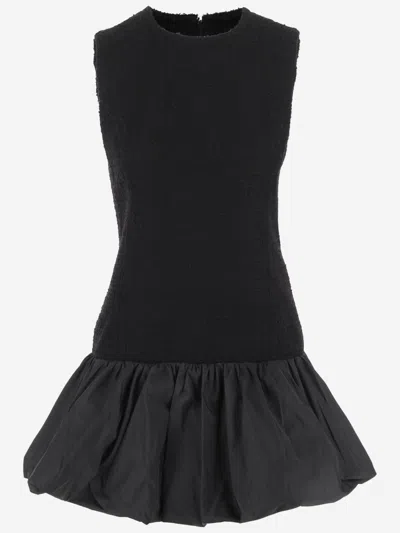PATOU BLACK WOOL BLEND DRESS