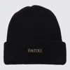Patou Black Logo Beanie Hat In Black