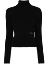 Patou Ribbed Roll-neck Sweater In Black