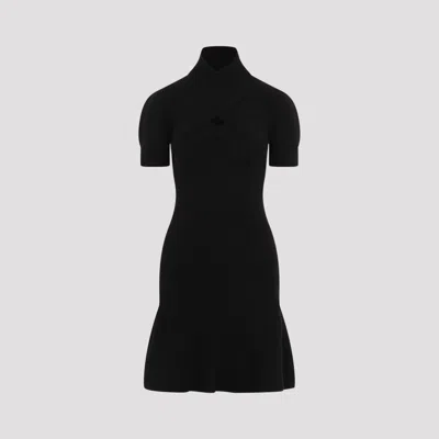 Patou Scarf Draped Knit Dress In Black