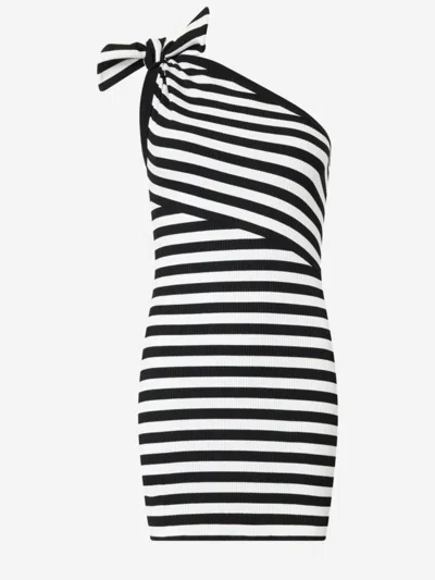 Patou Blackwhite Striped Short Dress