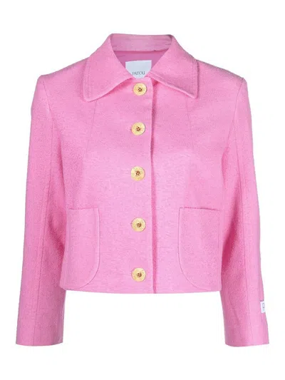 Patou Single-breasted Tweed Jacket In Pink