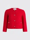 Patou No Collar Box Jacket In Red