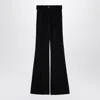 Patou Flared Wool Blend Bell Bottom Trousers In Black