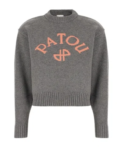 Patou Blended Patterned Sweater In Gray