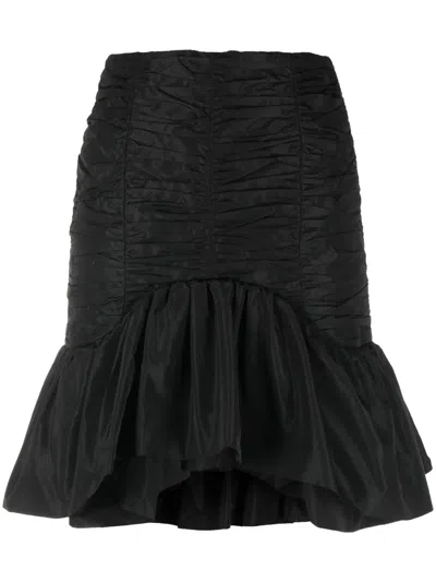 Patou Flounced Mini Skirt In Black