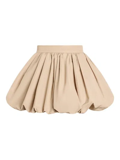 Patou Bloomer Mini Pleated Skirt In Brown