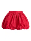 Patou Mini Skirt With Bubble Hem And Gathered Detail In Red