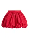 Patou Mini Skirt With Bubble Hem And Gathered Detail In Red
