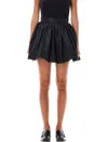 Patou Flared Draped Mini Skirt In Black