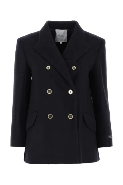 Patou Blue Virgin Wool Jacket In Navy