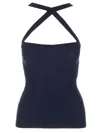 Patou Blue Wool Top In Blue